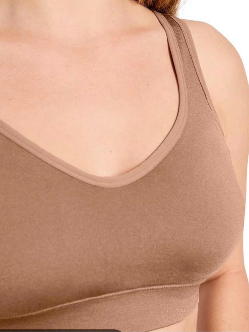 NWT-Jockey Seamless Scoop Bralette in Taupe Brown-Built In Pads